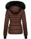 Navahoo Adele ladies winter jacket warm lined teddy fur - Schoko-Gr.XL