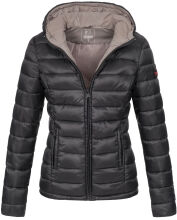 Marikoo Lucy ladies quilted jacket with hood - Black-Gr.XL
