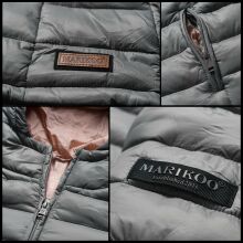 Marikoo Lucy ladies quilted jacket with hood - Gray-Gr.XXL