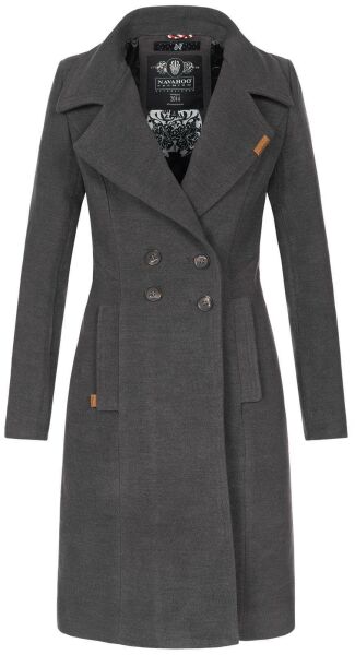 Navahoo Wooly Damen Trenchcoat Winter Mantel Anthrazit Größe XL - Gr. 42