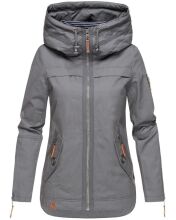 Navahoo Wekoo Damen Übergangsjacke mit Kapuze Anthrazit Größe M - Gr. 38