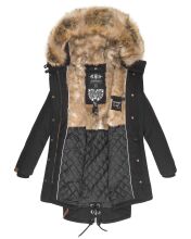 Navahoo Rosinchen Damen Parka Winterjacke mit Kapuze Schwarz Größe M - Gr. 38