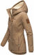 Marikoo Bikoo Damen gefütterte Winterjacke mit Teddyfell Taupe Größe XXL - Gr. 44