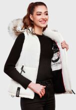 Marikoo Eisflöckchen ladies winter quilted vest with fur collar